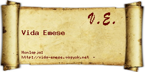 Vida Emese névjegykártya
